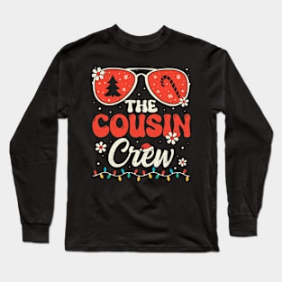 Cousin Crew Christmas Groovy Family Matching Santa Elf Xmas Long Sleeve T-Shirt